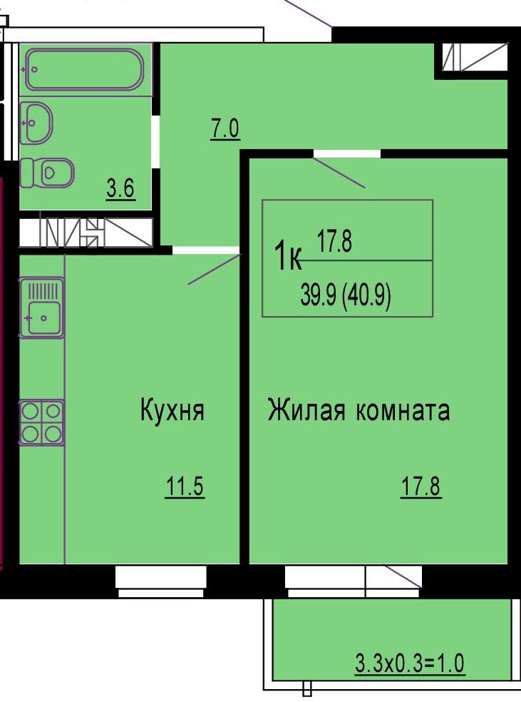 1-к квартира, 40 м?, 15/18 эт. - купить, продать, сдать или .