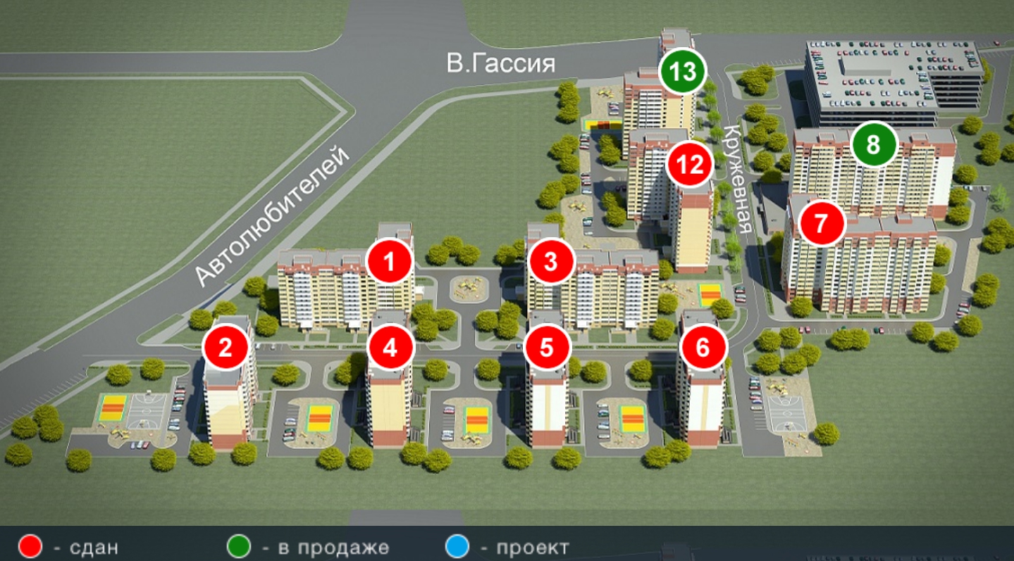 Карта краснодара с жк новостройками